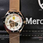 Copy Ferrari Gran Premio Automatico Men Watch Rose Gold White Dial